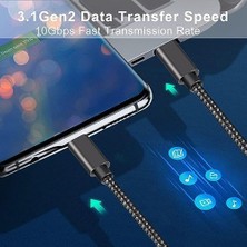 Asseds Store 100W Type-C To Type-C 3 Metre USB 3.1 Gen2 10 Gbps 4k@60hz Hızlı Şarj Data ve Görüntü Aktarım Kablosu Örgülü