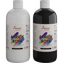 Asseds Store Beyaz-Siyah Akrilik Boya 2'li Set 2X500GR