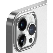 Emdeco Buff 15 Pro ile Uyumlu Magsafe Uyumlu Slim Fit Kılıf Kablosuz Şarj Destekleyen Sararmaya Karşı Korumalı Kapak (Gümüş Rengi)