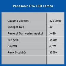 Asseds Store LED E14 6,5W 640LM 6500K Kelvin-Beyaz Işık
