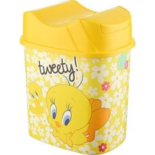 Asseds Store Tweety Lisanslı 5.5 Litre Hazneli Çocuk Odası Çöp Kovası