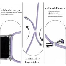 Emdeco Iphone 12 Uyumlu Kılıf Boyun Omuz Askılı Ipli Anti Şok Köşe Korumalı Şeffaf Silikon Kmp