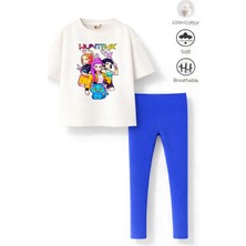 Belya Kids Wear Kız Çocuk Tam Kalıp Üst Oversize Alt Taytlı Hun TASARIM11 Alt Üst Takım