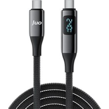 MiraLive Juo 240W USB 3.1 Gen2 10GBPS E-Mark Çipli LED Display Ekranlı 4K 60Hz Görüntü ve Type-C Hızlı Şarj Kablosu 1.25 Metre