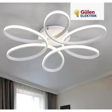 Gül Avize Modern Çiçek Tasarım Kumandalı LED Avize -3 Renk 3000K/4000K/6500K/ Tavana Monte Avize