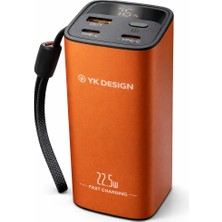 Bubitechh 20000MAH Powerbank 22.5W Hızlı Şarj Dahili Kablolu 3A Taşınabilir Şarj Cihazı