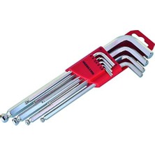 Asseds Store 4906 Yuvarlak Başlı Allen Anahtar Takımı Uzun 9 Parça