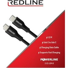 MiraLive Redlıne Örgülü Hizli Sarj ve Veri Kablosu Type-C'den Type-C'ye, 1.2 Metre