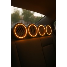 20 cm Neon Işıklı Midrange Hoparlör Kapağı, 2 Takım, 4 Adet, Dokunmatik Rf Kumanda