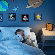 MiraLive Pixoo - 16X16 LED Ekranlı Art Dijital Resim Çerçevesi App Kontrolü - Oyun Odası ve Komodin Için Serin Animasyon Çerçevesi Duvar/masa Montajı -Siyah