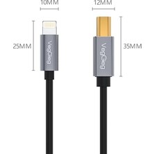MiraLive Lightning To Mıdı Usb-B iPad Uyumlu Müzik Enstrüman Kablosu