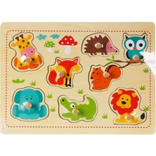 MiraLive Tahta Raptiyeli Bultak Puzzle Orman Hayvanları 8 Parça