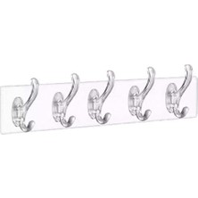 Asseds Store Life 2 Adet 5 Li Kendinden Yapışkanlı Plastik Şeffaf Askı MIT1013