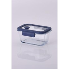 Asseds Store Glace Vakumlu Cam Saklama Kabı 460 ml Mavi