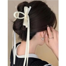 MiraLive Kadın Siyah Fiyonk Kuyruklu Mandal Toka, Kadın Çocuk Mandal Toka, Lastik Toka Seti, Toka Organizer, Kadife Toka Krem