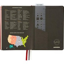 Asseds Store C.r. Gibson Siyah Deri Noktalı Izgara Defter Defteri, 15,7 cm G x 20,9 cm U, 240 Sayfa