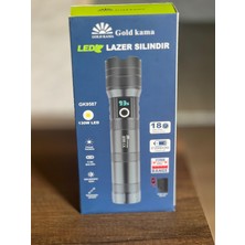 gold  gk-9587 dijital göstergeli zoomlu silindir 130w ledli el feneri