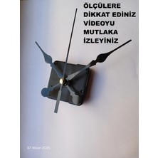 Cnr Shop Saat Mekanizması 14 mm Şaft Boyu Akar Sessiz Duvar Saat Mekanizması, Akrep-Yelkovan-Saniye-(Askısız)