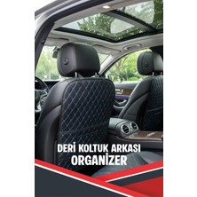 Bushora Mercedes Glc Uyumlu 2 Adet Gri Deri Gri Dikişli Araç Içi Koltuk Organizeri