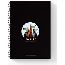 Asseds Store A5 Spiralli Karton Kapak Ikili Royalty Loyalty Temalı Defter Seti Geniş Çizgili Perforajlı Çek Kopart Sayfa 90 Gr.