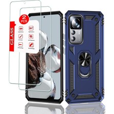 MiraLive Mi 12T - 12T Pro Uyumlu Kılıf – 2 Adet Ekran Koruyucu Dahil, Siyah | Tank Düzey Koruma | Mıknatıslı Stand | Kamera Lens Koruması | Araç Içi Mıknatıslı Tutucu ile Uyumlu