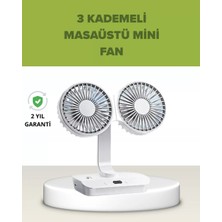 Maarketim Çift Kafalı Masaüstü ve Duvar Tipi Sessiz USB Şarjlı Fan