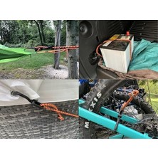 Asseds Store Mabc-18 Çok Amaçlı Ayarlanabilir Kancalı Bungee Kordonları, 45 Cm, Turuncu/siyah, 10 Adet