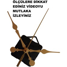 Saat Makinesi, Akar Sessiz Duvar Saati Mekanizması, 3D Saatlere Uyumlu 14 mm Şaft, Akrep-Yelkovan-Saniye-(Askılı)