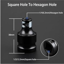 MiraLive 1/2 Matkap Chuck Mandrenli Adaptör Somun Sökme Makinesini Hex Uç Dönüştürme Aparatı