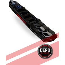 Depo Garage Honda Civic Fc5 2016-2020 Tam Uyumlu Difüzör Kare Başlıklı 4 Çıkışlı Piano Black