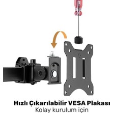 MiraLive Npo STD5704B 17"-32" Dörtlü Monitör Standı, 2x2 Kurulum, Trader/yazılımcı Monitör Kolu/tutucu, 735MM Direk Yükseklik Ayarlı, Vesa (4X7KG)
