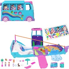 MiraLive Polly POCKET™ Karavan MACERASI™ Polly Karavan Macerası Oyun Seti, Mikro Bebekler, Dönüştürülebilir Karavan, Evcil Hayvanlar ve Oyuncak Araba JCC22
