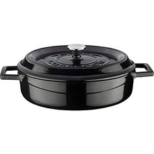 MiraLive Döküm Çok Amaçli Yayvan Tencere Çap(Ø) 24 cm - Trendy Siyah