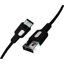 MiraLive USB A-C Hızlı Şarj Kablosu, Siyah Kablo, Beyaz/siyah Uçlar (150 Cm)