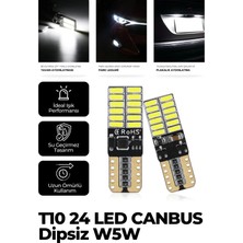 T10 Dipsiz W5W 3030 6 LED Beyaz Park Plaka Ampülü Seti (2 Adet)