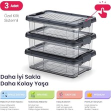 Asseds Store Life 3’lü Kompakt Saklama Seti (3 x 0.80 L) – Kilitli Kapaklı, Şeffaf Kahvaltılık ve Atıştırmalık Kutusu