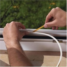 Asseds Store 10 Metre Kapı Pencere Yalıtım Bandı Seti, 5 Mt, 35 mm Silikon Conta ve 5 mt D Tipi Rüzgar ve Isı Yalıtım Şeridi, Kendinden Yapışkanlı, Soğuk ve Haşere Önleyici, Beyaz 2’li Set