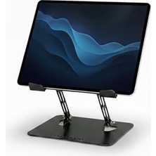 Asseds Store Prexua Flexer Ayarlanabilir Ergonomik Laptop Standı - Tablet Standı - Metal - Siyah - FLX2320BL (Siyah)