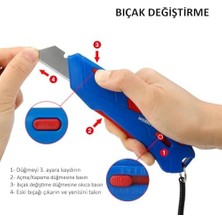 Asseds Store WP213010 Kemer Askı Kancalı Otomatik Geri Çekilebilir Mandallı Rötuş Bıçağı + 3 Adet Yedek Bıçak