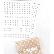 Asseds Store Beyaz Harf-Rakam Seti, 8X10 mm 2 Sayfa