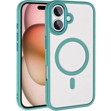 Asseds Store ile Uyumlu 16 Kılıf Şarj Özellikli Krom M-Safe Silikon Kapak Yeşil