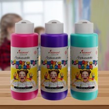 Asseds Store Mor, Fuşya, Turkuaz Parmak Boyası 3'lü Set 3X120 ml