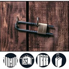 MiraLive 1950EURD Katı Pirinç Anahtar Asma Kilit, 7 Ila 15,5 cm Arasında Ayarlanabilir Kelepçeli, Altın, 15,5 x 5 x 1,4 cm