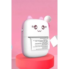 C9 Pembe Mini Yazıcı Taşınabilir Termal Yazıcı Kablosuz Bağlantı Ap Kontrol Cep Yazıcısı ( Lisinya )