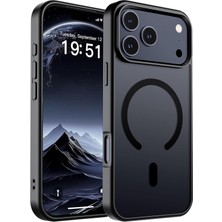 Asseds Store 17 Pro Max Ile Uyumlu Güçlü Manyetik Telefon Kılıfı,  [askeri Düzey Düşme Koruması] [güçlü Silikon Kenarlar] Ince Yarı Saydam Mat Koruyucu Kılıf, Siyah