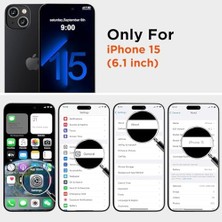 MiraLive 15 Kılıf 6.1 ile Uyumlu, Ince Sıvı Silikon 3 Katmanlı Tam Kaplamalı Yumuşak Jel Kauçuk Telefon Kılıfı Koruyucu Kapak 6.1 Inç, Siyah