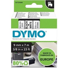 Asseds Store S0720680, D1 Yedek Şerit (9 mm x 7 Mt), Beyaz/siyah (40913)