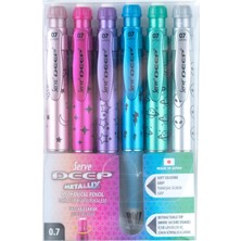 Asseds Store Deep Mekanik Kurşun Kalem Metalik Desen 0.7 mm 6'lı Set