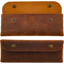 Asseds Store El Yapımı Kalemlik Hakiki Deri, Deri Küçük Kalem Kutusu – Iş, Ofis, Okul Aksesuar Tutucu, Klasik ve Minimal El Yapımı Tasarım Kalemlik (Camel)