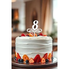 Asseds Store 8. Yaş Doğum Günü Pastası Süsleme, Pasta Süsü, Yeniden Kullanılabilir, OCT28